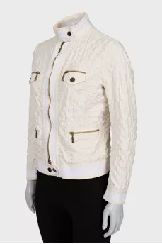 Beige jacket with patch pockets