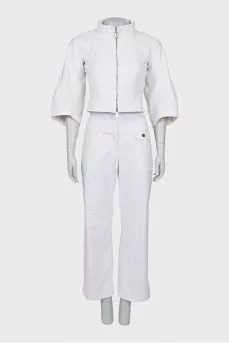 Suit with white trousers