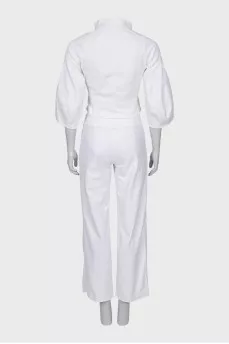 Suit with white trousers
