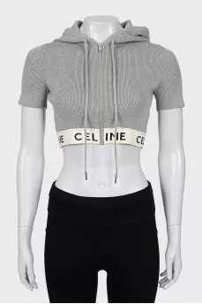 Cropped top with hood