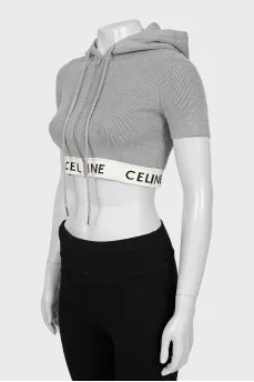 Cropped top with hood