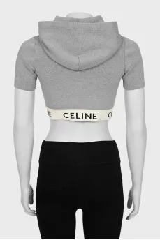 Cropped top with hood