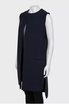 Long vest with pockets