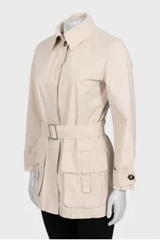 Jacket with patch pockets and buttons