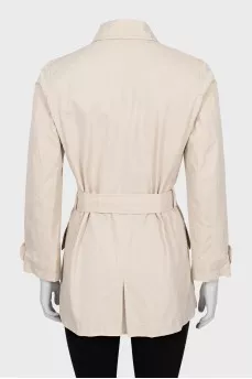 Jacket with patch pockets and buttons