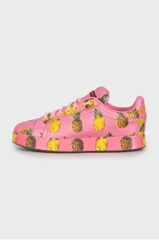 Pink printed sneakers