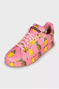 Pink printed sneakers