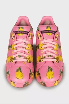 Pink printed sneakers