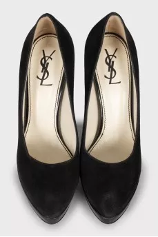 Suede high heel shoes