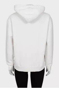White hoodie with embroidery