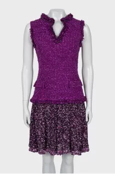 Fitted purple dress