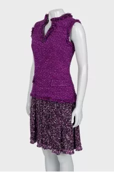 Fitted purple dress