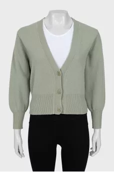 Cropped wool cardigan