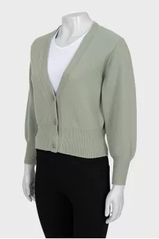 Cropped wool cardigan