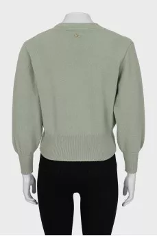 Cropped wool cardigan