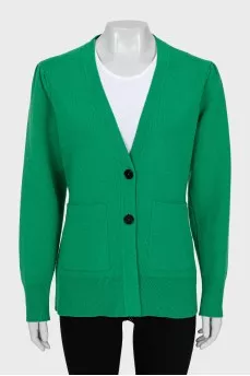Green fitted cardigan