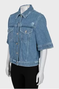 Denim jacket with 3/4 sleeves