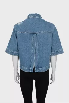 Denim jacket with 3/4 sleeves
