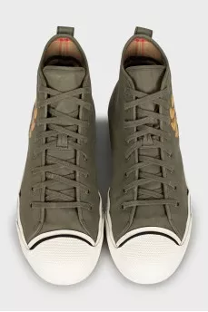 Men's textile sneakers with embroidery