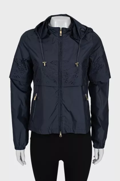 Fitted jacket with perforation