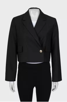Cropped jacket in black