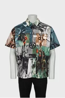 Men's printed short sleeve shirt