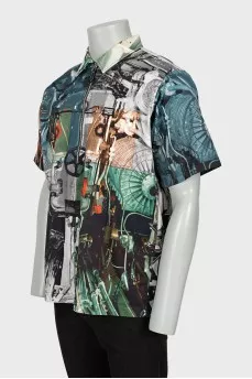 Men's printed short sleeve shirt