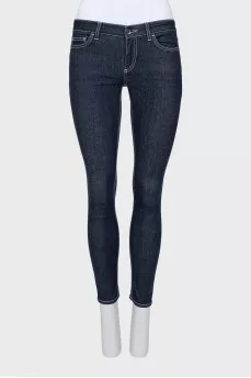 Skinny jeans with contrast stitching