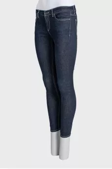 Skinny jeans with contrast stitching
