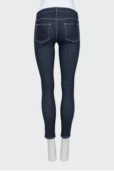 Skinny jeans with contrast stitching