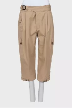 Cropped trousers with patch pockets