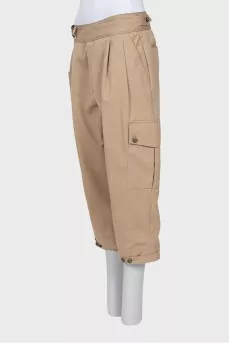 Cropped trousers with patch pockets