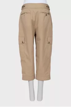 Cropped trousers with patch pockets