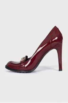 Red shoes with gold decor