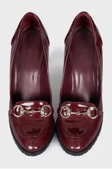 Red shoes with gold decor