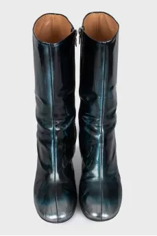 Gradient boots with clear heels