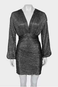 Fitted dress in silver color