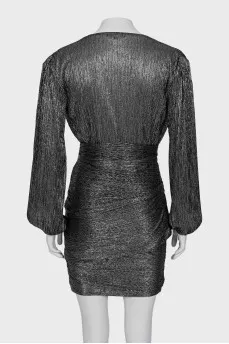 Fitted dress in silver color