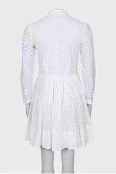 White dress with buttons