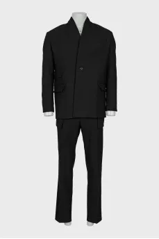 Men's black suit with tag