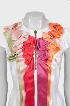 Fitted dress with multi-layered frills