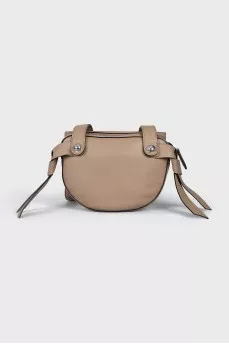 Leather bag with patch pocket
