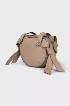 Leather bag with patch pocket