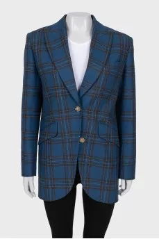 Blue checkered jacket