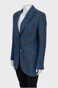 Blue checkered jacket