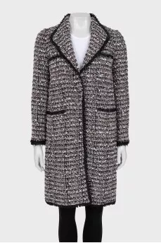 Black and white button coat