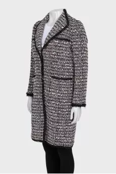 Black and white button coat