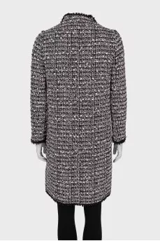 Black and white button coat
