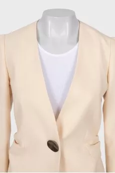 Wool jacket with button fastening