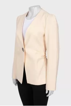 Wool jacket with button fastening